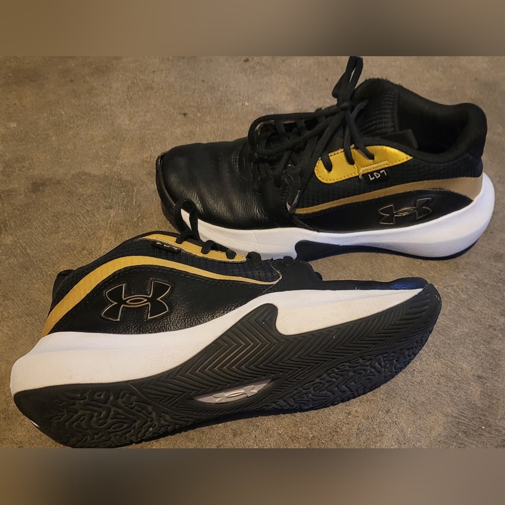 Under Armour Lockdown 7, Unisex M 8.5 /W 10, in Black, Gold, White